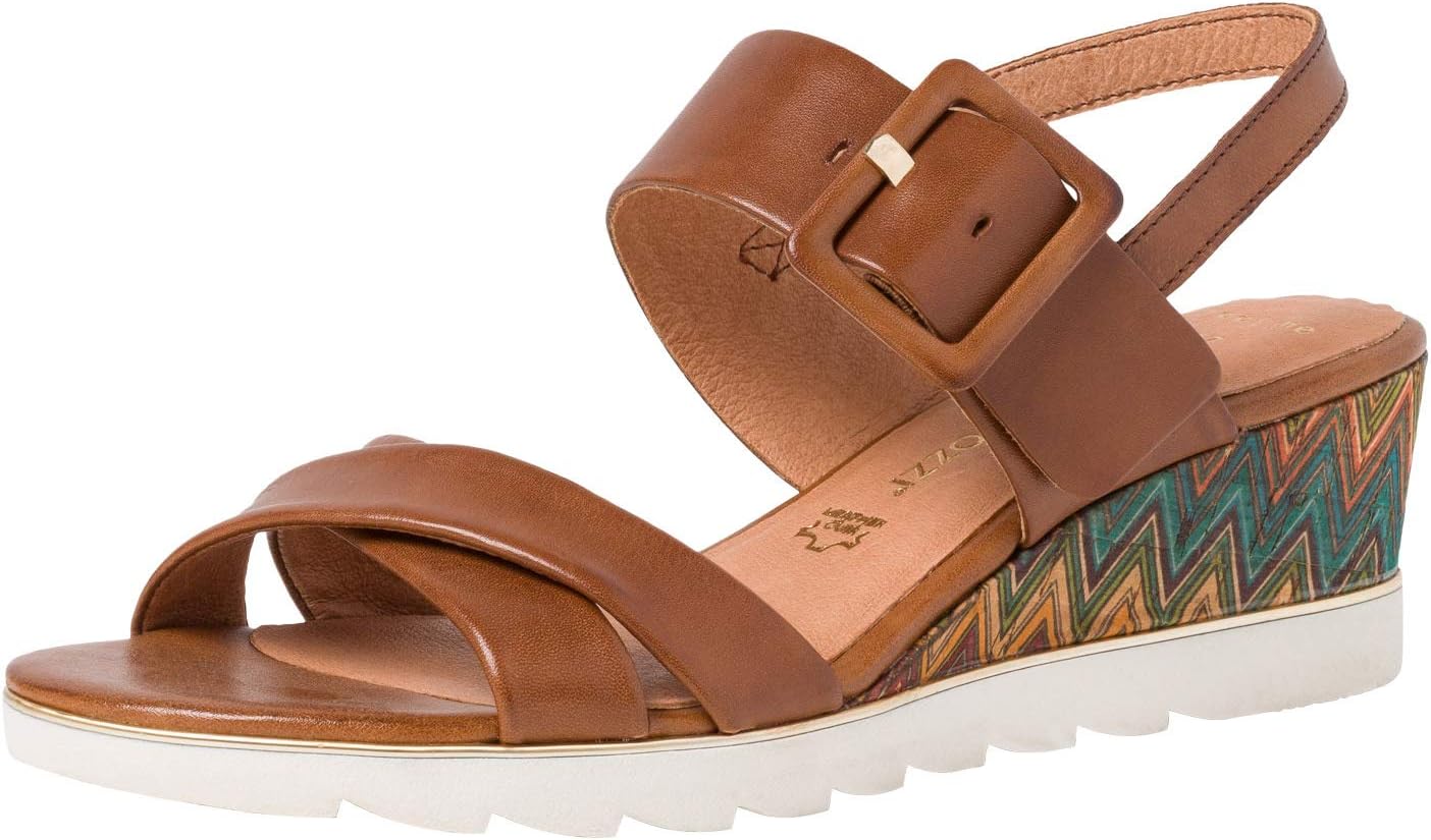Bild von Marco Tozzi Damen 2-2-28724-26 Leder Keilsandale, Cognac Antic, 36 EU