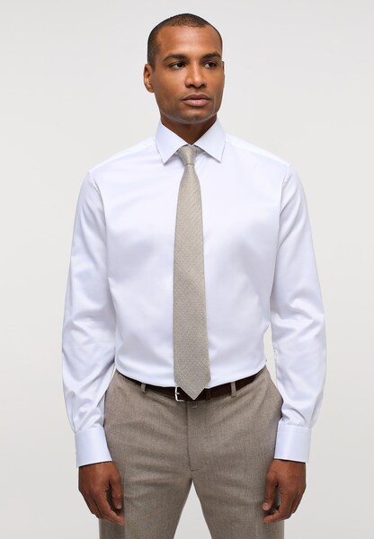 Bild von MODERN FIT Luxury Shirt in weiß unifarben