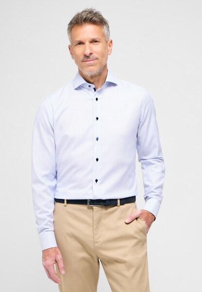 Bild von eterna Langarm Hemd Slim FIT strukturiert, Hellblau, W42 LJahrgarm