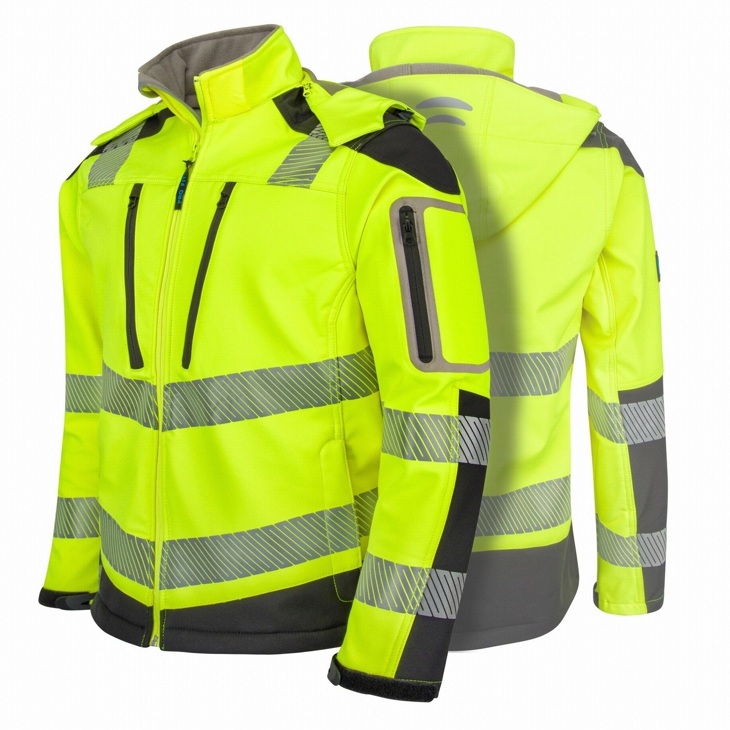 Bild von PRO FIT Warnschutz Softshelljacke Neongelb Reflektierend Windabweisend Gr. XS