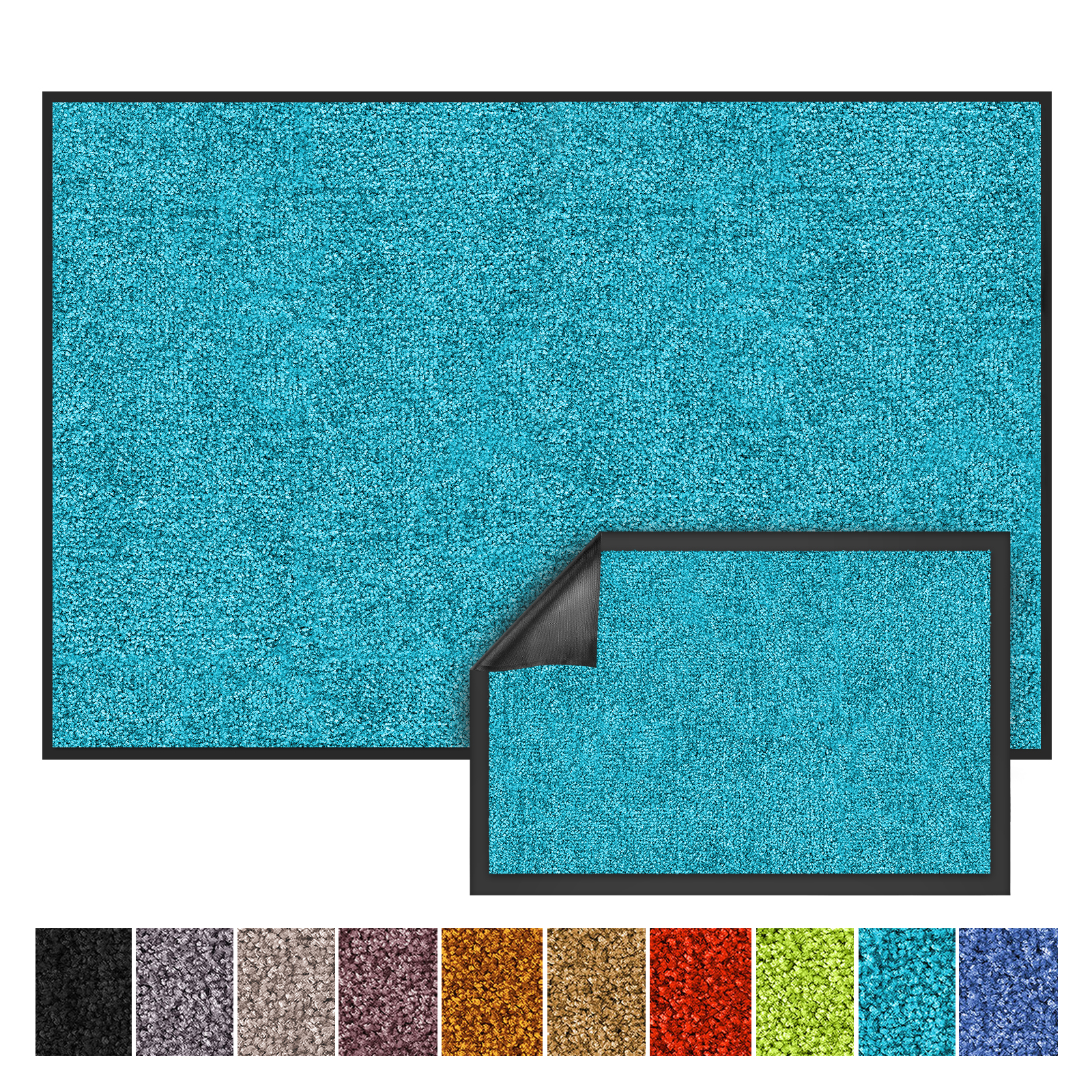 Bild von Karat Schmutzfangmatte Rhine - Sauberlaufmatte Fußmatte Türvorleger / 200 x 300 cm Türkis