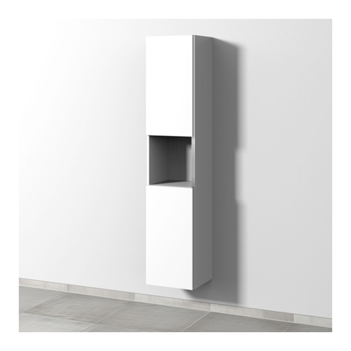 Bild von Sanipa 3way Hochschrank mit 2 Türen und 1 offenem Fach, Weiß-Soft BR11443