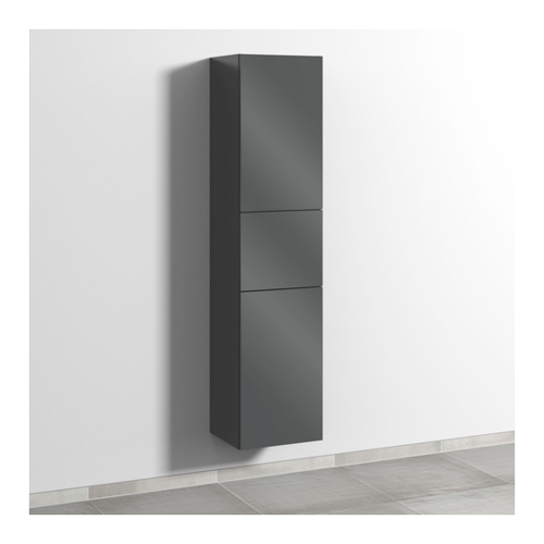 Bild von Sanipa 3way Hochschrank mit 2 Türen und 1 Auszug – Anthrazit-Glanz