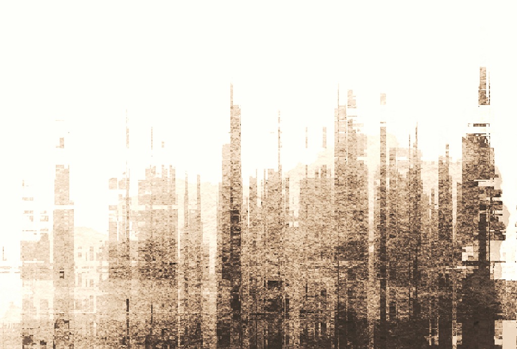 Bild von Architects Paper Fototapete "Atelier 47 Skyline Artwork 3", Stadt, Vlies, Wand, Schräge, Decke
