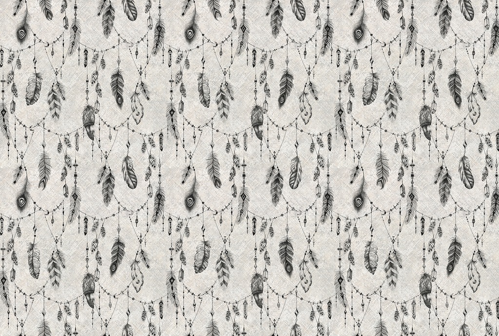 Bild von Architects Paper Fototapete "Atelier 47 Boho Feather 2", mehrfarbig, Vlies, Wand, Schräge, Decke