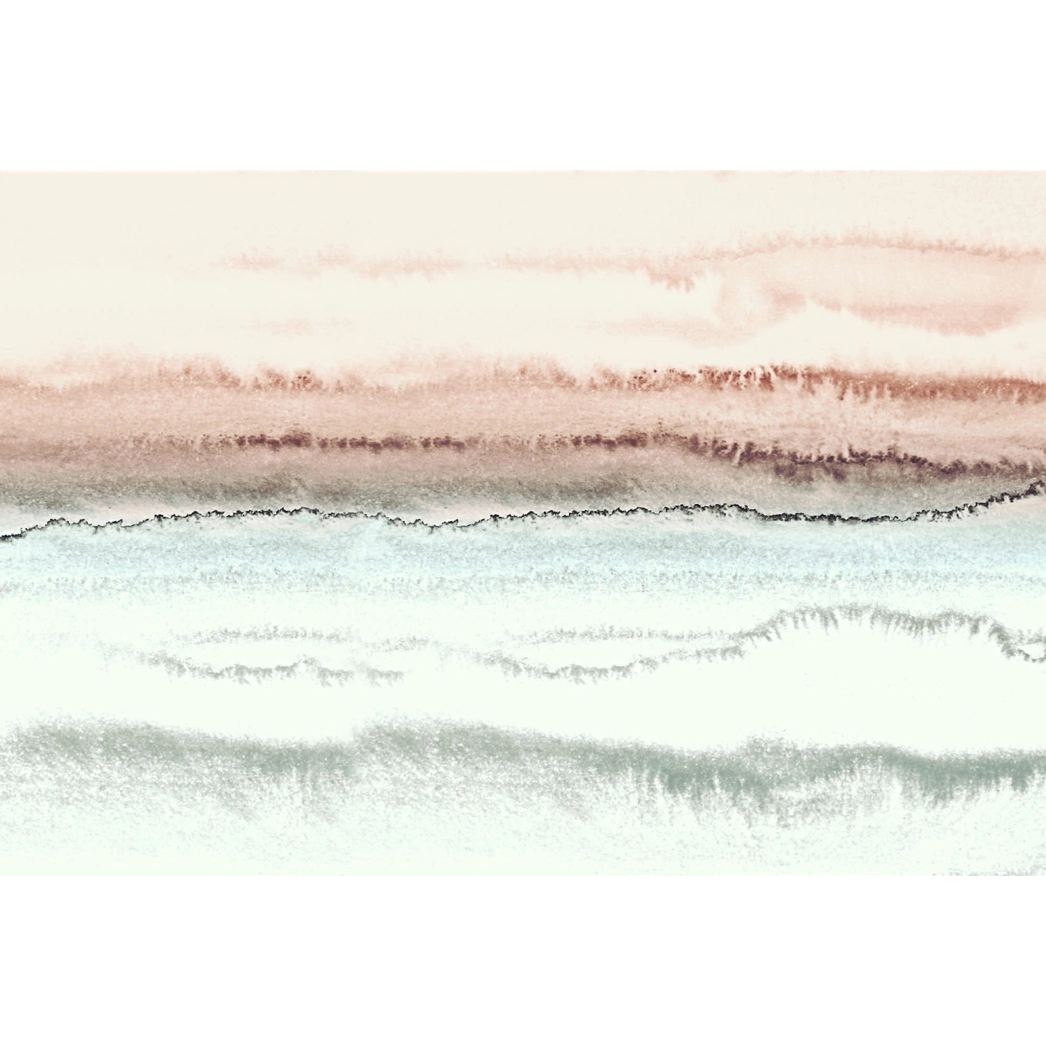Bild von Fototapete Landschaft Aquarell Abstrakt Rosa Weiß 4,00 m x 2,70 m FSC®