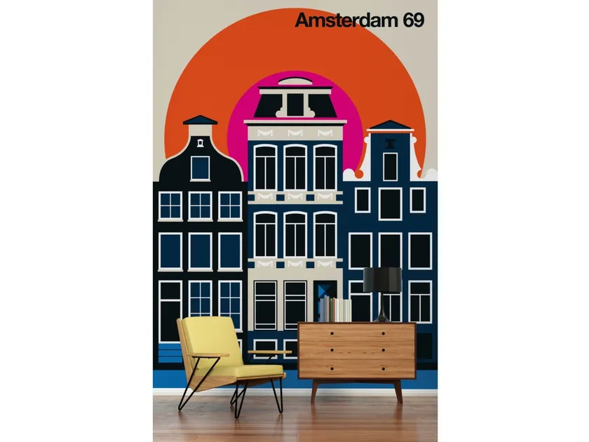 Bild von living walls Fototapete ARTist Amsterdam 69, (Set, 2 St), Vlies, Wand, Schräge