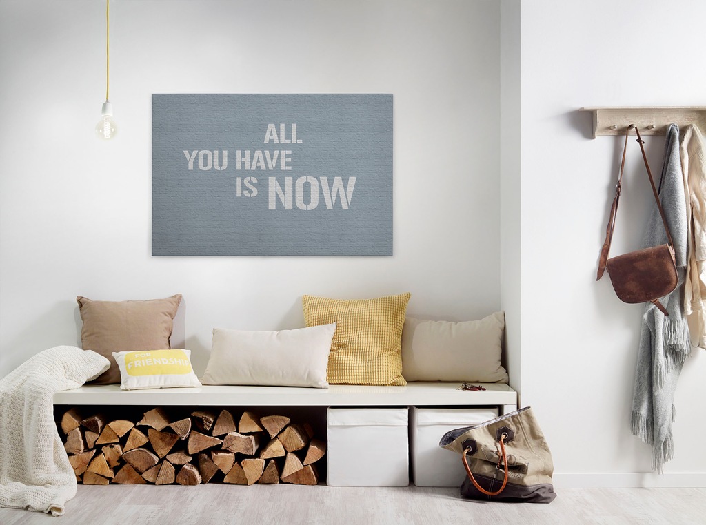 Bild von Bricoflor Industrial Bild Auf Leinwand Mit Spruch All You Have Is Now Leinwandbild Grau Modernes Wandbild Auf Canvas Ideal Für Wohn Und Schlafzimmer
