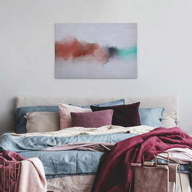 Bild von A.S. Création Leinwandbild »daydream«, Kunst-Abstrakt-Kinder, (1 St.), Keilrahmen Bild Farben Grau Bunt Leinwand-Bild Wohnzimmer modern Wand