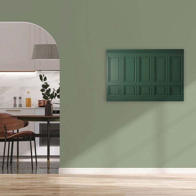 Bild von Bricoflor Wandvertäfelung Kassetten Optik Auf Wandbild In Grün 90 X 60 Cm Leinwandbild In 3D Optik Ideal Für Schlafzimmer Und Büro