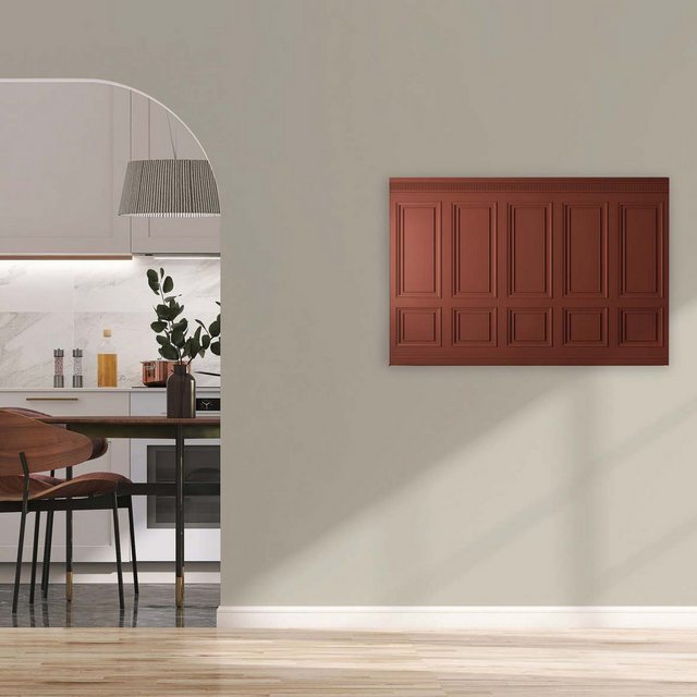Bild von A.S. Création Leinwandbild Holz-Optikvertäfelung Terrakotta - Kunstdruck Rot - 90x60 cm Querformat - Moderne Wanddekoration Schlafzimmer Wohnzimmer - Bild auf Keilrahmen