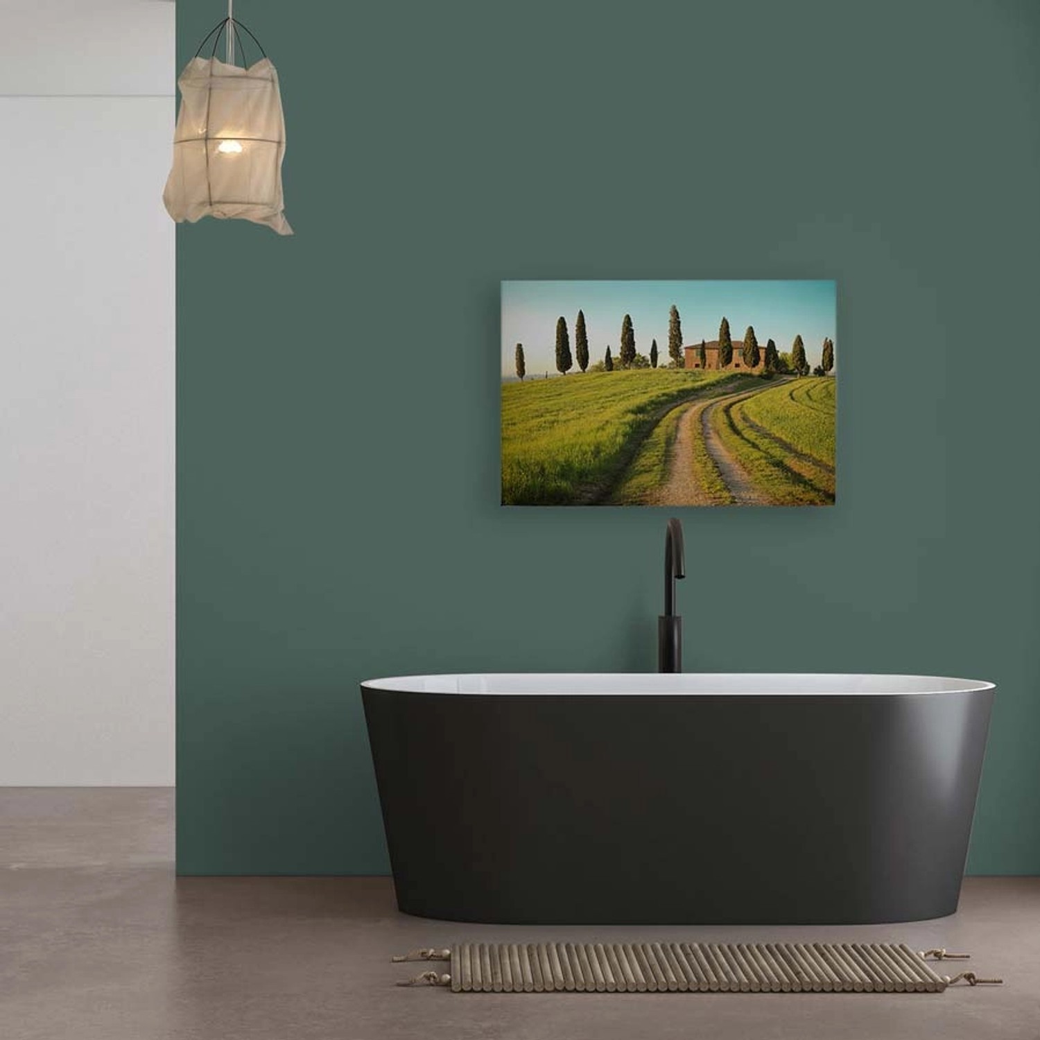 Bild von Bricoflor Wandbild Toskana Landschaft Für Küche Und Wohnzimmer Leinwandbild Mediterran Romantisch Italien Deko Bild Grün 90X60 Cm