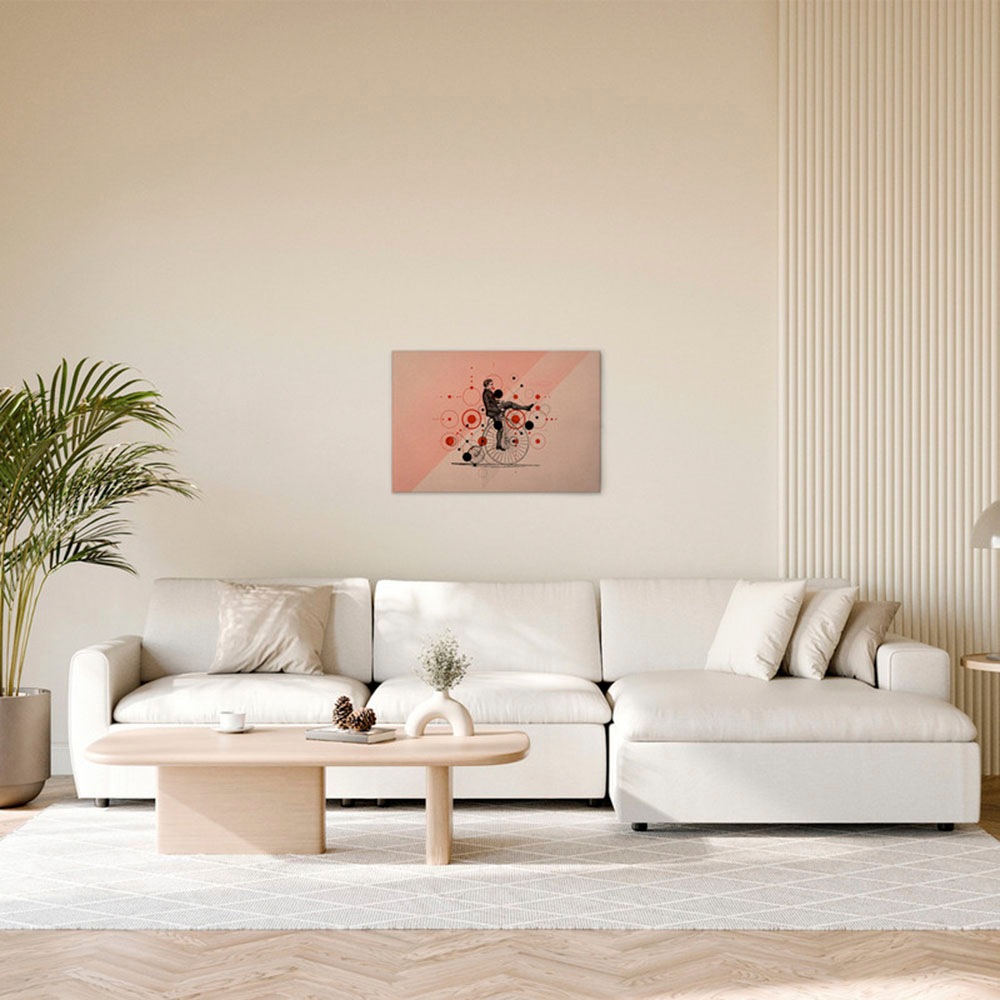 Bild von A.S. Création Leinwandbild "Tour de France 2 - Wandbild Beige Rosa Keilrahmen Wandkunst", Kunst, (1 St.), Canvas Retro Leinwand Fahrrad Wandkunst Schlafzimmer Kunst Design