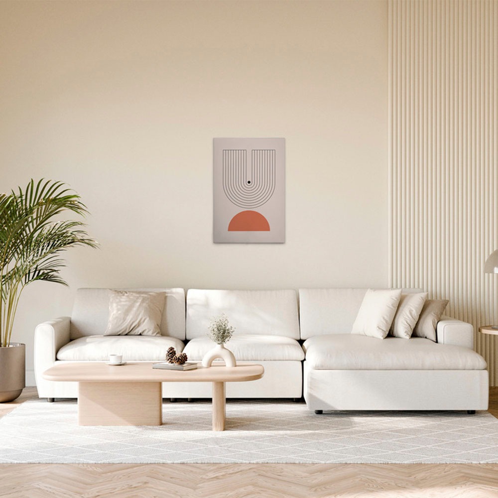 Bild von Leinwandbild A.S. CRÉATION "Boho 1 - Wandbild Grau Schwarz Orange Keilrahmen Kunst", braun, T:2cm, Canvas, Bilder, Canvas Boho Leinwand Motiv Wandkunst Schlafzimmer Abstrakt Boho Büro