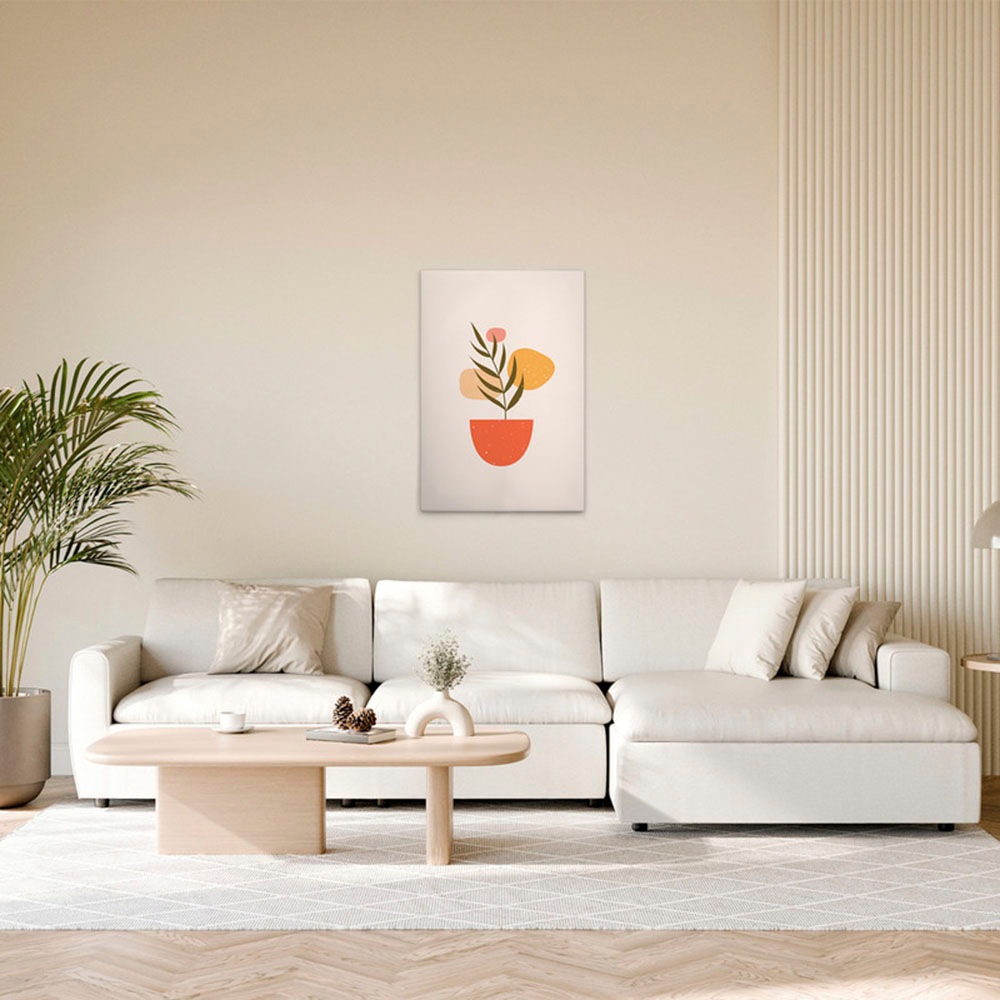 Bild von A.S. Création Leinwandbild "Pottery 3 - Wandbild Creme Bunt Grün Keilrahmen Kunst", Natur, (1 St.), Canvas Japandi Leinwand Bild Wandkunst Schlafzimmer Natur Natürlich