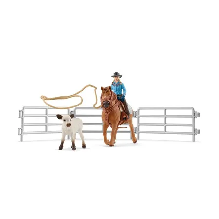 Bild von Schleich® Stapelspielzeug Schleich Farm World Team Roping mit Cowgirl, Spielfigur