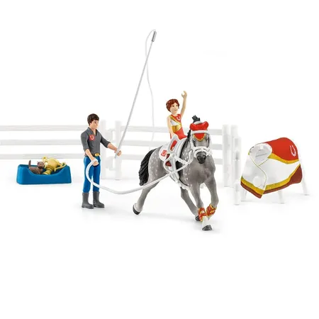 Bild von SCHLEICH 42443 Horse Club Mias Voltigier-Reitset & 42613 Accessoires Pferdetransporter, ab 5 Jahren, Horse Club - Spiel-Zubehör, 9 x 5 x 14 cm