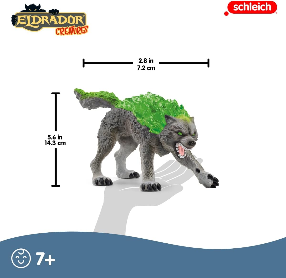 Bild von schleich 70153 Granitwolf, ab 7 Jahren, ELDRADOR CREATURES - Spielfigur, 9 x 14 x 7 cm, Mehrfarbig/Meereswellen (Ocean Tides)
