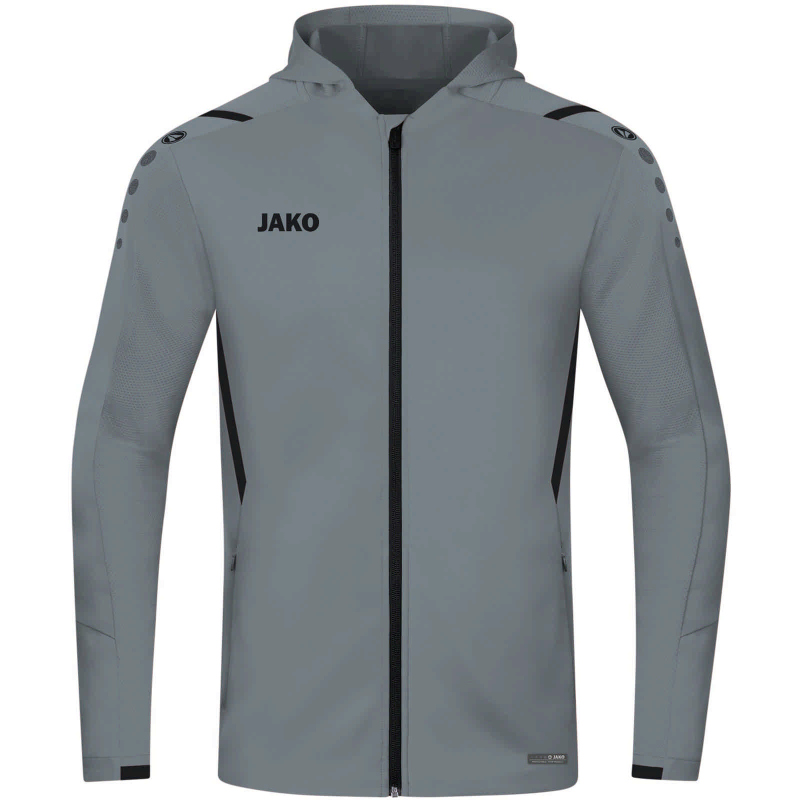 Bild von Jako Trainingsjacke Challenge mit Kapuze 6821 steingrau/schwarz Gr....