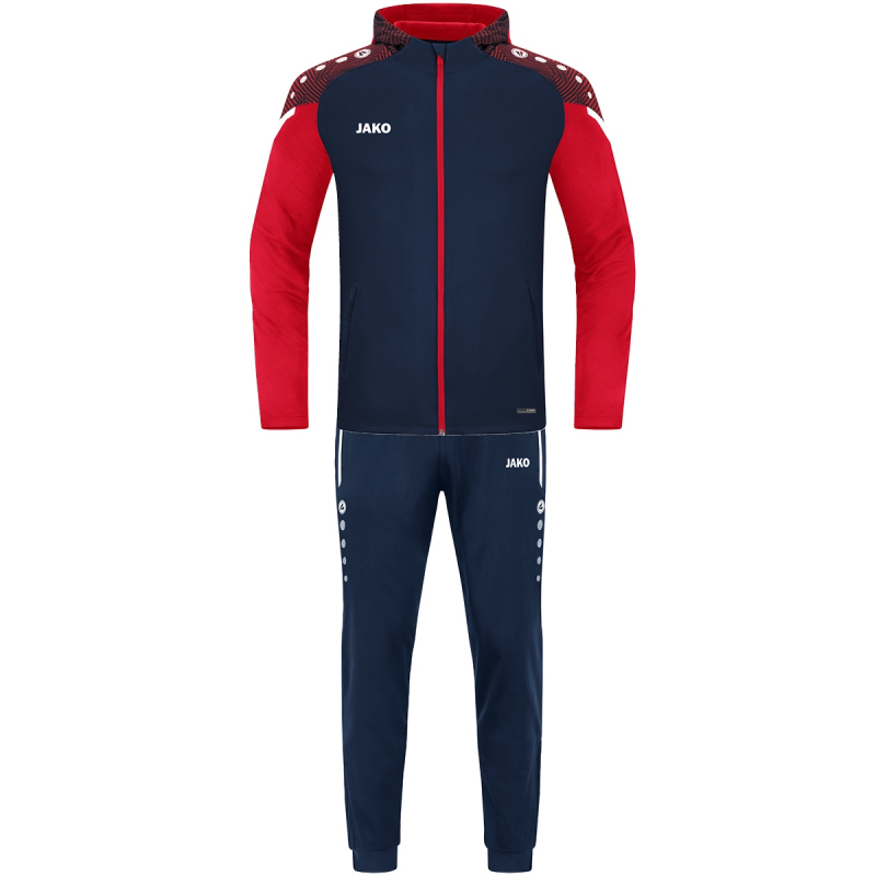 Bild von JAKO Performance Trainingsanzug Polyester mit Kapuze Kinder 909 - marine/rot 140