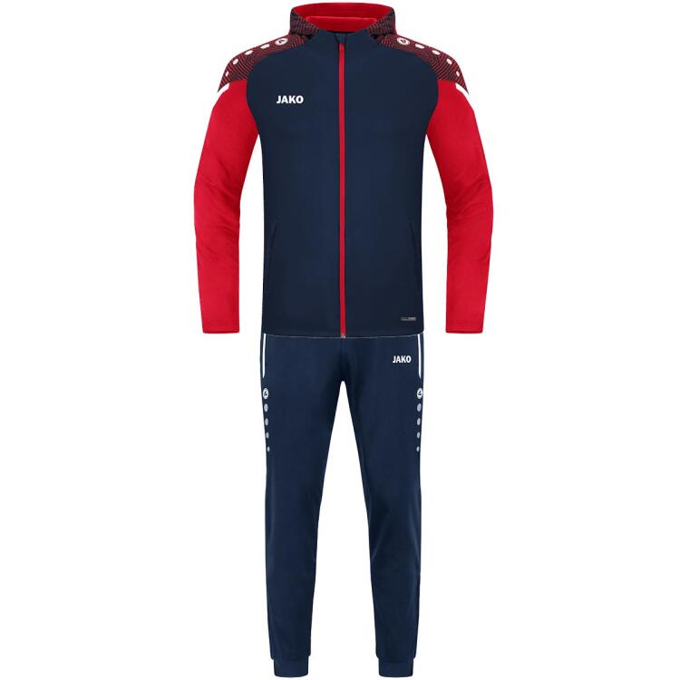 Bild von JAKO Performance Trainingsanzug Polyester mit Kapuze 909 - marine/rot M