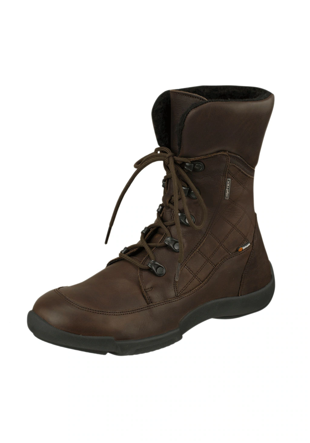 Bild von Binom Bequeme Damen Stiefelette Antonia, Weite G & H aus pflanzlich gegerbtem Leder, mit Warmfutter sowie atmungsaktiver, winddichter und wasserabweisender Alpitex Membran, Wechselfußbett 35 braun