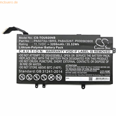 Bild von AGI Akku kompatibel mit Toshiba Satellite U920T-11E - Akku - 3.200 mAh (3200 mAh), Notebook Akku, Schwarz