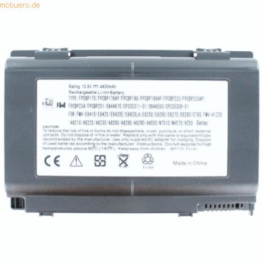 Bild von AGI Akku kompatibel mit Fujitsu-Siemens FPCBP22 - Akku - 4.400 mAh (4400 mAh), Notebook Akku, Schwarz