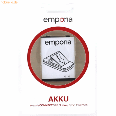 Bild von Emporia Akku für Emporia AK-V88 Li-Ion 3,7 Volt 1150 mAh schwarz. Handy-Akku 1150 mAh (3.7 V)