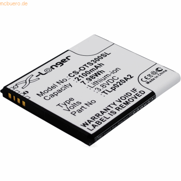 Bild von AGI Akku kompatibel mit Alcatel OT-5065T - Akku - 2.100 mAh, Smartphone Akku