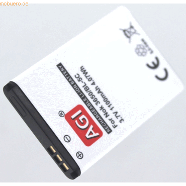 Bild von k.A. Akku für Nokia TA-1017 Li-Ion 3,7 Volt 1000 mAh schwarz