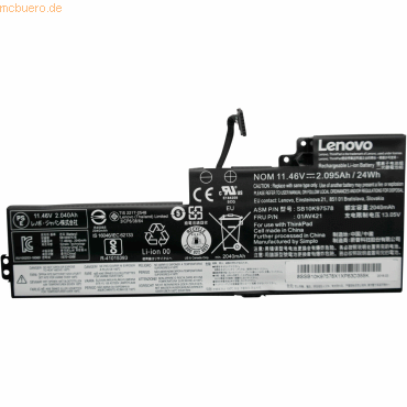Bild von Lenovo Original Akku für Lenovo ThinkPad T480(20L5A00ECD) (1 Zellen, 2095 mAh), Notebook Akku, Schwarz