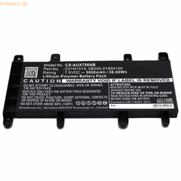 Bild von AGI Akku kompatibel mit Asus X756UX-1A (5000 mAh), Notebook Akku, Schwarz