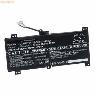 Bild von AGI Akku kompatibel mit Asus ROG STRIX SCAR II GL504GV-ES047T (4300 mAh), Notebook Akku, Schwarz