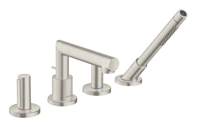 Bild von hansgrohe AXOR Uno 4-Loch Wannenrandarmatur, Zerogriff, Ausladung 152mm, Farbe: Stainless Steel Optic