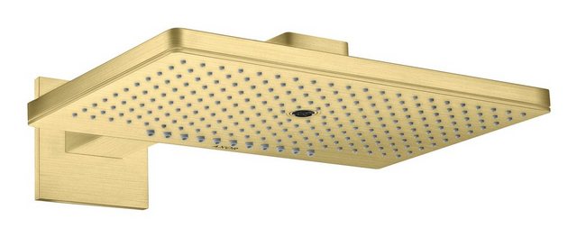 Bild von hansgrohe AXOR ShowerSolutions Kopfbrause 460/300 3jet, Brausearm, eckige Rosette, 35282950, Farbe: Brushed Brass
