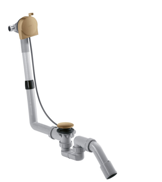 Bild von hansgrohe, Siphon, Ab-/Überlaufgarnitur AXOR EXAFILL S m Fertigset f Normalw. brushed bronze (Überlaufgarnitur)