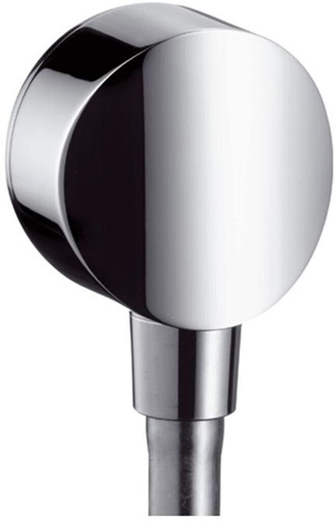 Bild von hansgrohe Fixfit Wandanschluss S mit Rückflussverhinderer und Kunststoffanschlusswinkel, chrom, Farbe: Brushed Black Chrome