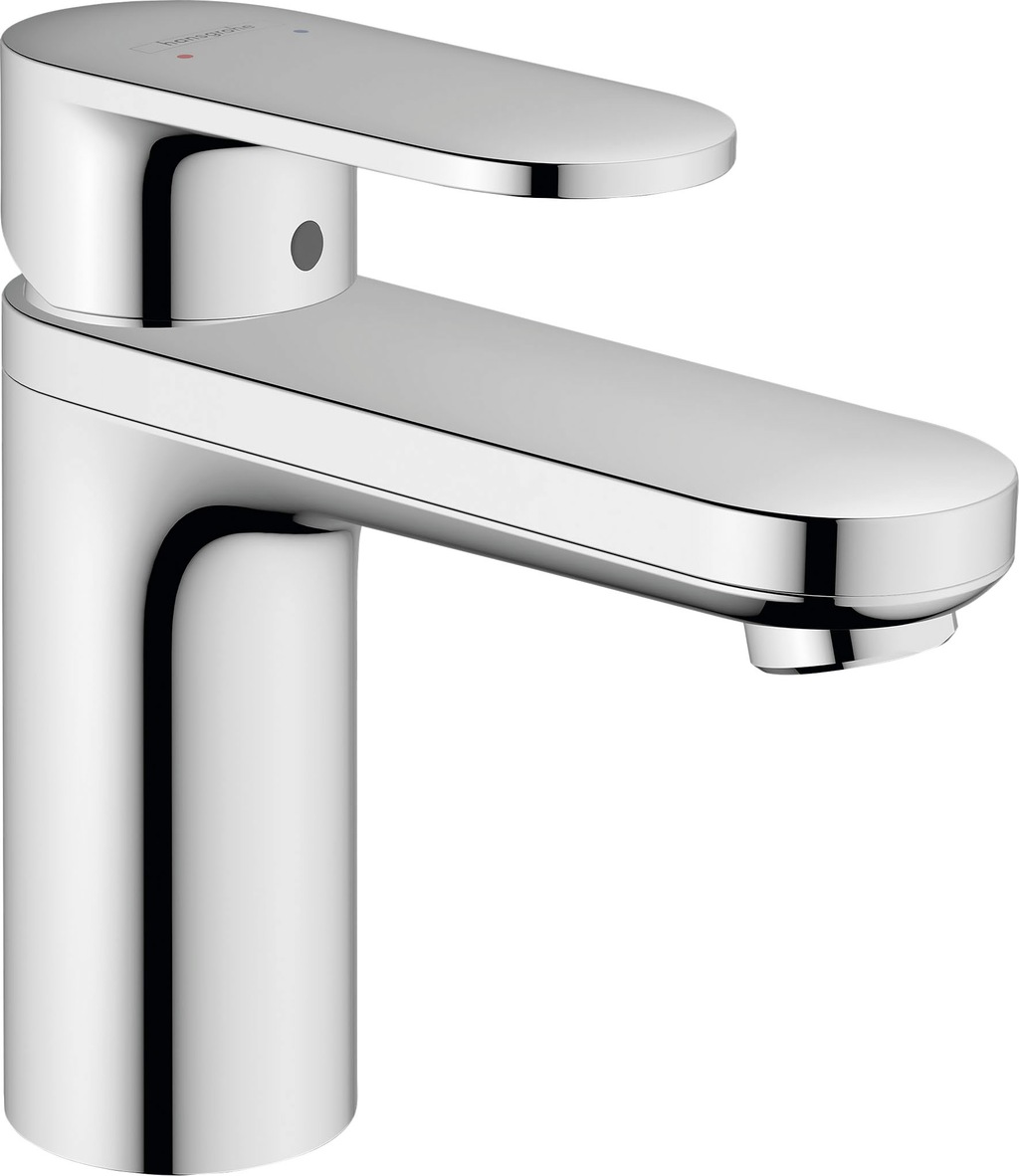 Bild von hansgrohe Vernis Blend Einhebel-Waschtischarmatur 100 mit isolierter Wasserführung und Zugstangen-Ablaufgarnitur Chrom, Ausladung 108 mm, 71571000