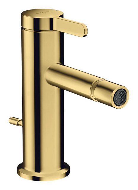 Bild von hansgrohe AXOR One Einhebel-Bidetmischer mit Zugstangen-Ablaufgarnitur, Ausladung 113 mm, 48210, Farbe: Polished Gold Optic