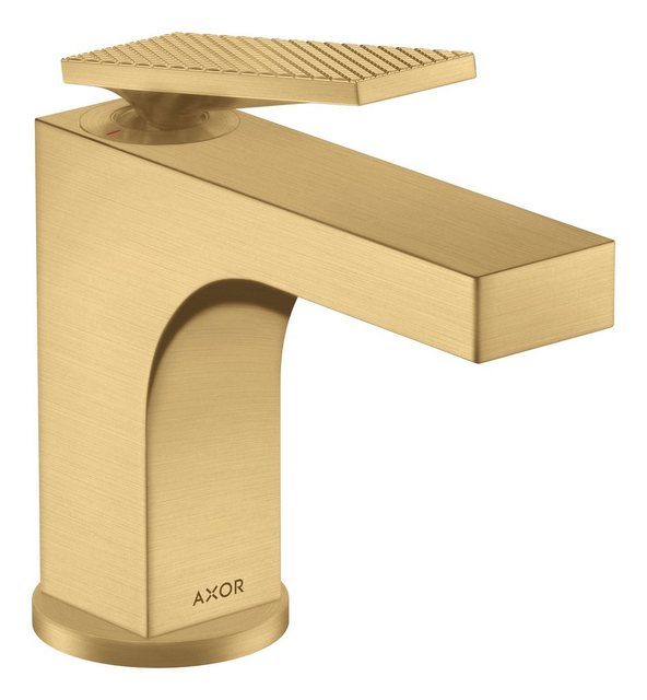 Bild von hansgrohe AXOR Citterio Waschtischmischer, ComfortZone90, Rautenschliff, Zugstangen Ablaufgarnitur, Ausladung 112mm, 39001, Farbe: Brushed Gold Optic