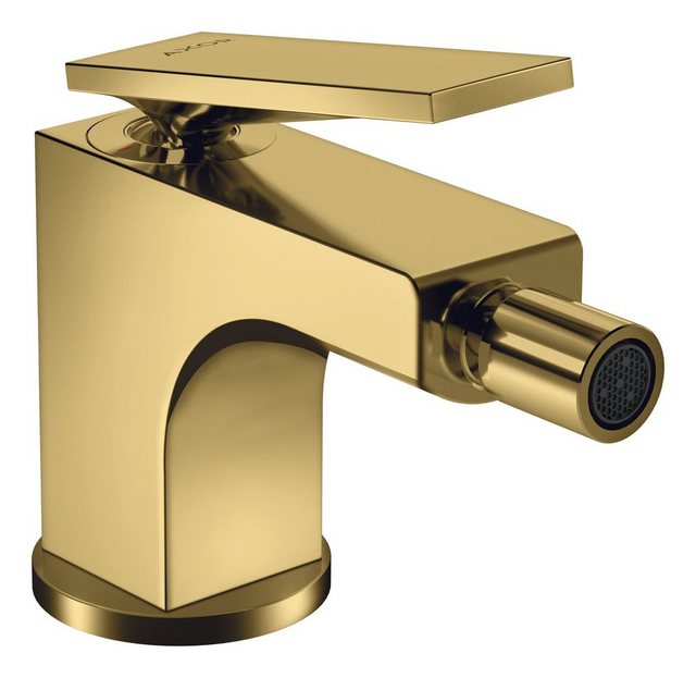 Bild von Hansgrohe AXOR Citterio Bidetmischer, Zugstangen-Ablaufgarnitur, Ausladung 110mm, 39214, Farbe: Polished Gold Optic