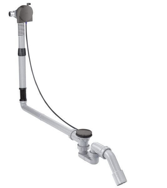 Bild von Hansgrohe Axor Flexaplus S Komplettset, Ab- und Überlaufgarnitur, für Sonderwannen, 58317, Farbe: Brushed Black Chrome
