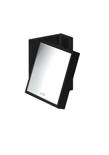 Bild von hansgrohe AXOR Universal Rectangular Rasierspiegel, Vergrößerung 1,7-fach, neigbar, Rahmen Metall, 42649, Farbe: Mattschwarz