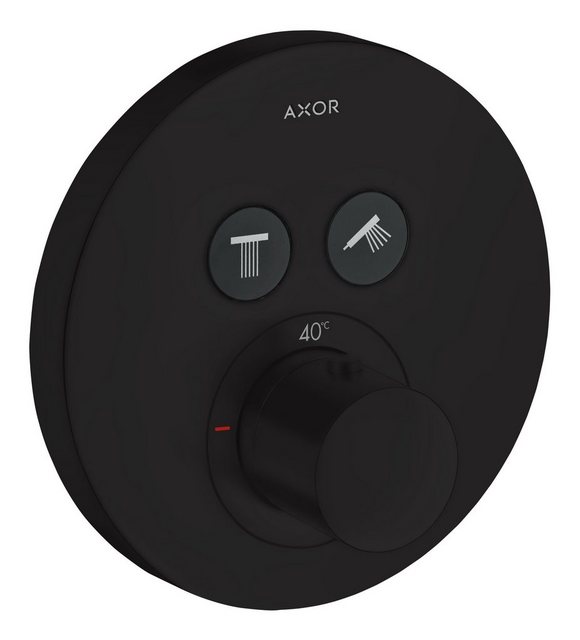 Bild von hansgrohe Axor Starck ShowerSelect Round Thermostat Unterputz für 2 Verbraucher, Farbe: Schwarz Matt