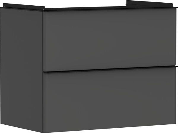 Bild von hansgrohe Xelu Q Waschtischunterschrank, 780x475, 2 Schubkästen, für Waschtisch, 540, Farbe: Möbel Diamantgrau Matt/Griff Mattschwarz