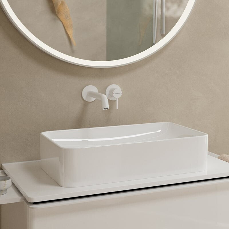 Bild von hansgrohe Tecturis S  Einhebel-Waschtischarmatur Unterputz für Wandmontage,  Ausladung 225 mm,  73351, Farbe: Weiß matt