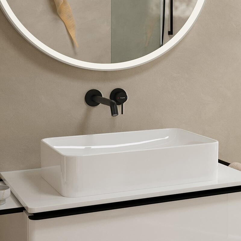 Bild von hansgrohe Tecturis S  Einhebel-Waschtischarmatur Unterputz für Wandmontage,  Ausladung 225 mm,  73351, Farbe: Mattschwarz