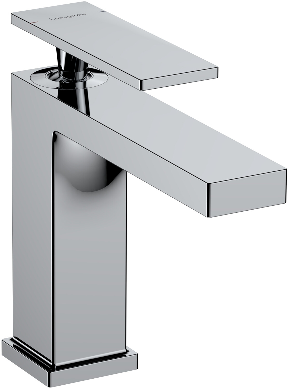 Bild von hansgrohe Tecturis E - Waschtischarmatur mit Zugstangen-Ablauf, Wasserhahn Bad mit Auslauf Höhe 117 mm, Mischbatterie Waschbecken wassersparend (EcoSmart+), Chrom, 73010000
