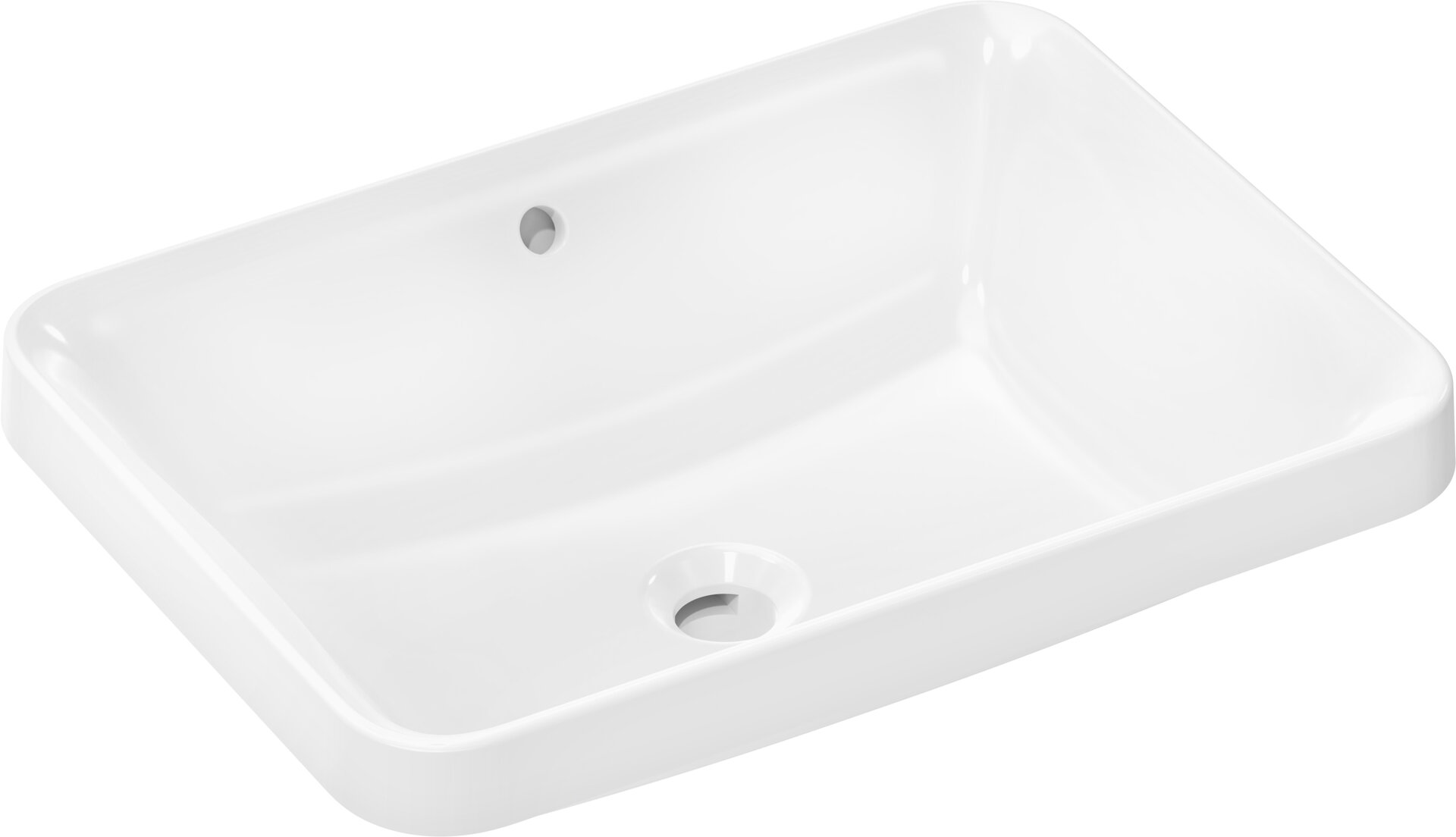 Bild von Hansgrohe Xuniva Q Einbauwaschtisch, mit Überlauf, ohne Hahnloch, 550x400mm, weiß, 60158450